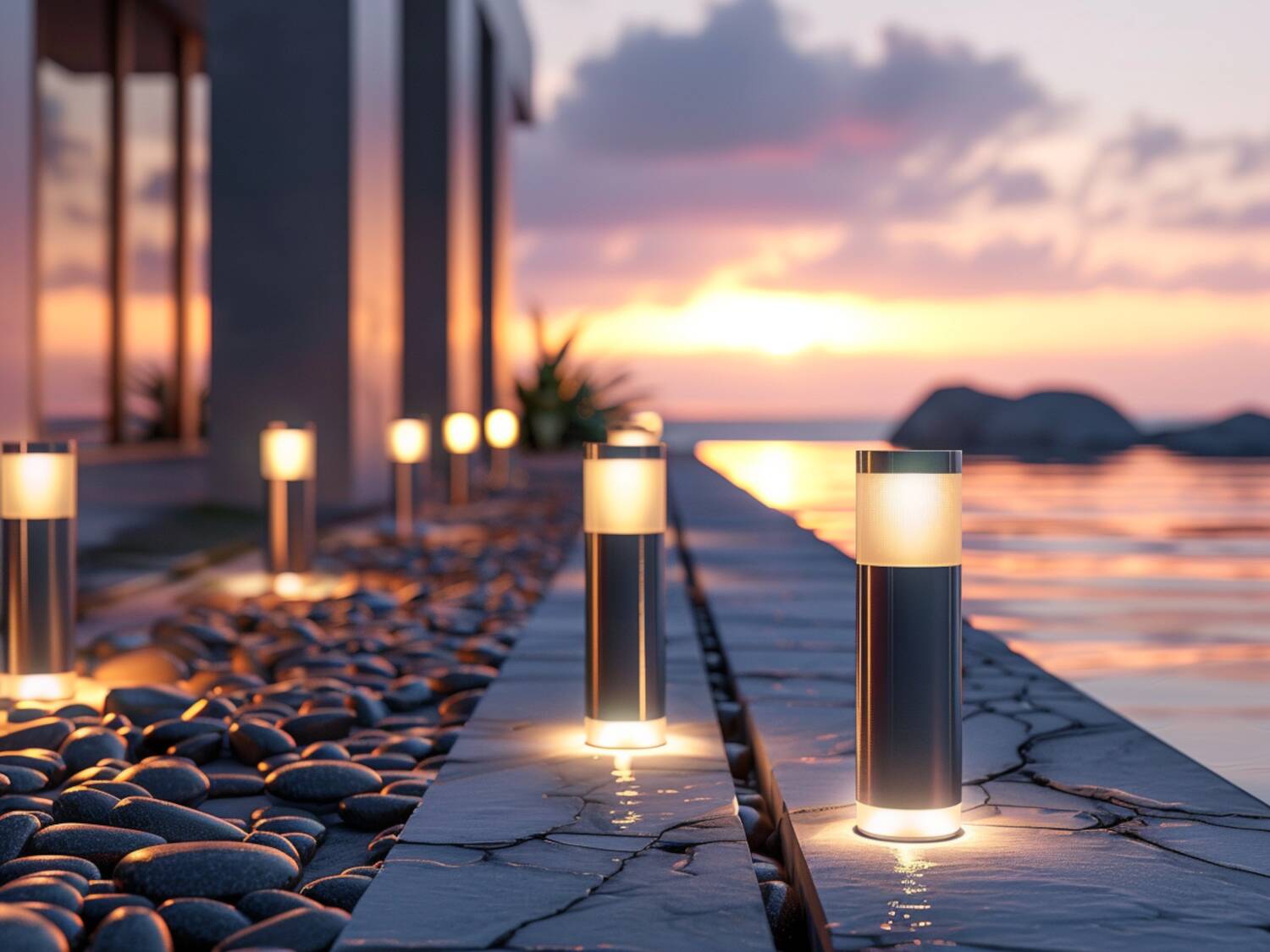 Jakie lampy ogrodowe najlepiej sprawdzą się w przestrzeniach nad wodą w stylu minimalistycznym?