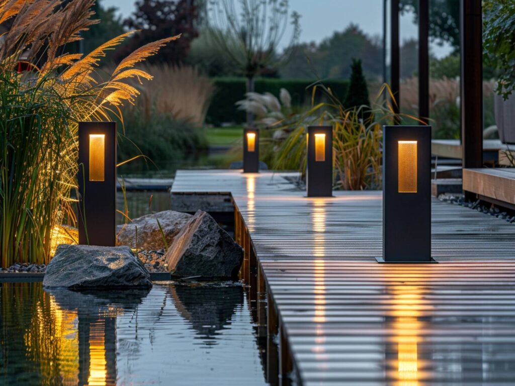 Jakie lampy ogrodowe najlepiej sprawdzą się w przestrzeniach nad wodą w stylu minimalistycznym