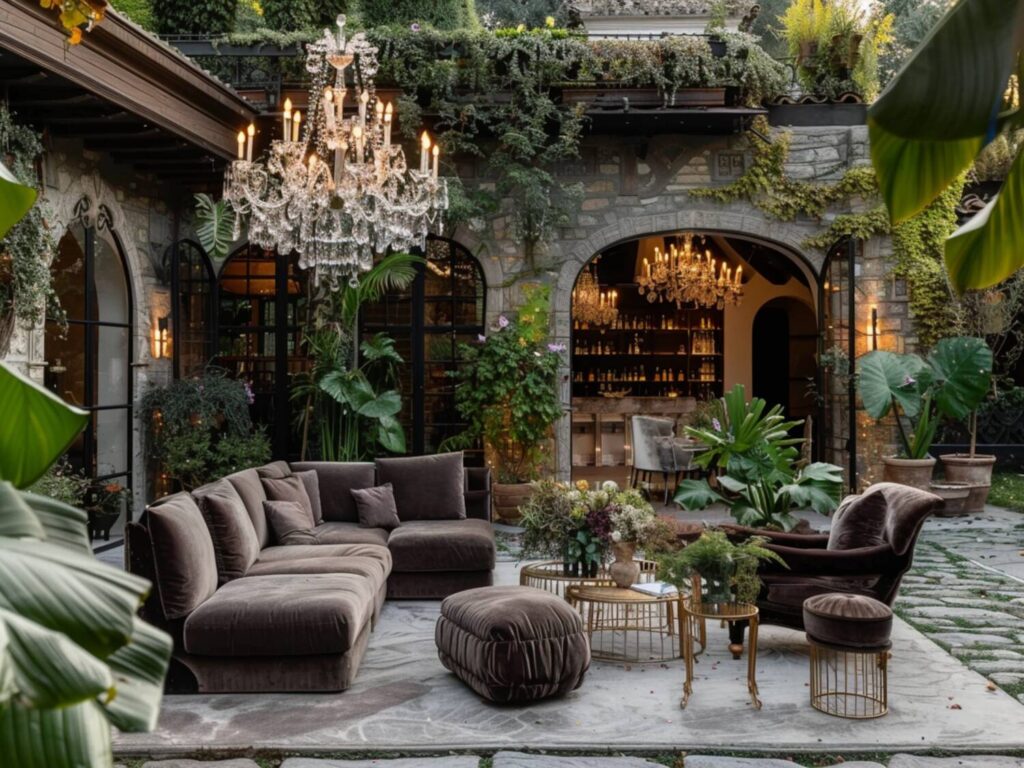 Jak zaaranżować taras w stylu glamour z meblami modułowymi