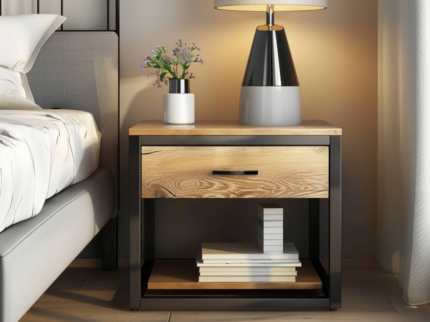 Poradnik: Jak stworzyć prosty stolik nocny z drewna i metalu?