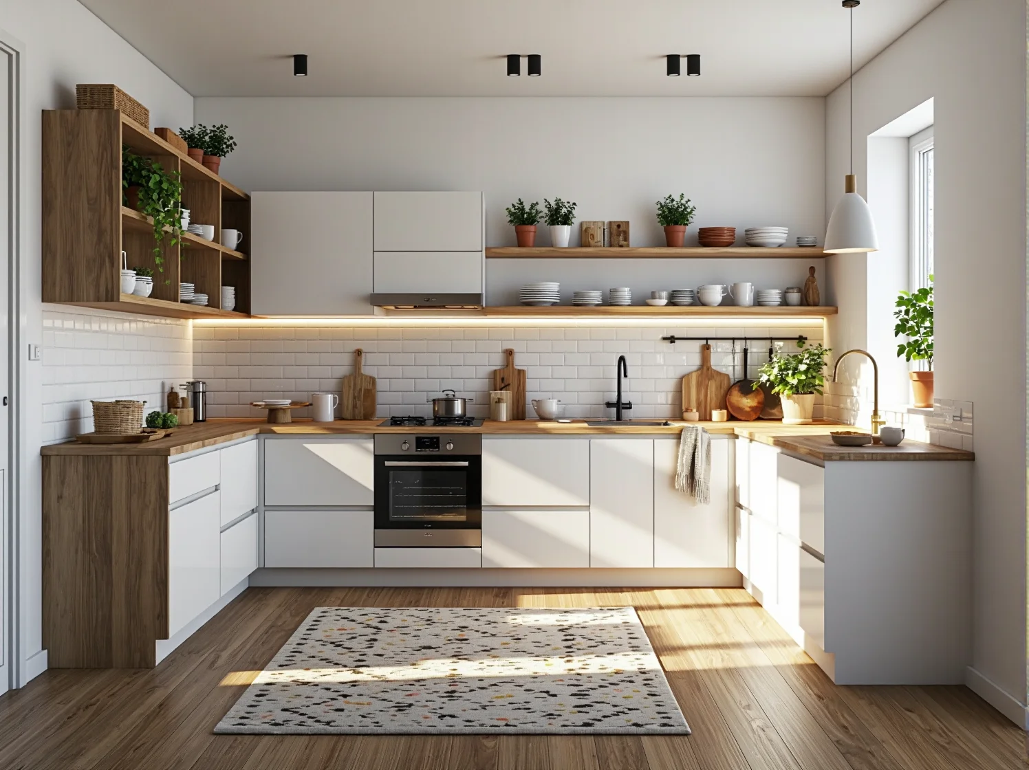 Ergonomiczne biurka i fotele w biurze retro łączącym design lat 70. z nowoczesnością.