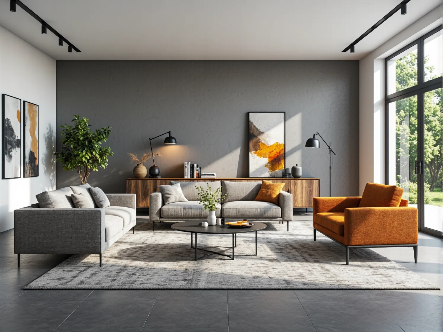 Aranżacja salonu z funkcjonalną sofą modułową z naturalnych włókien