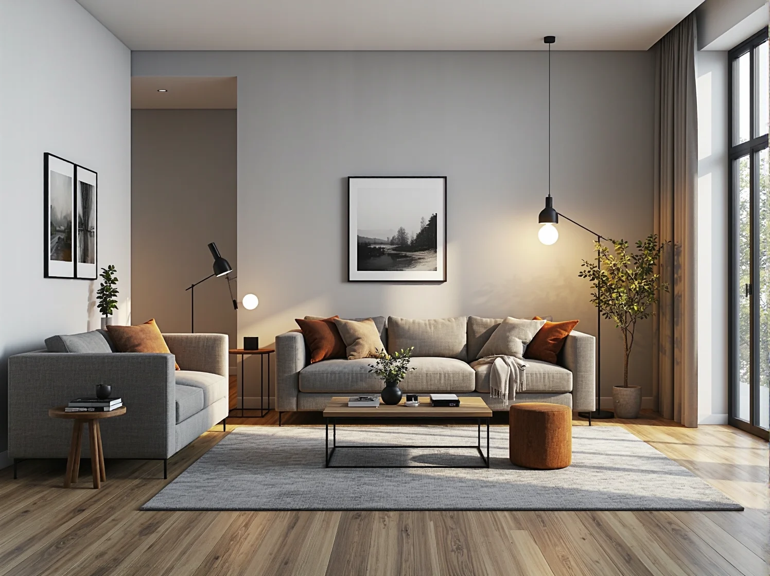 Czarne lampy ogrodowe w stylu industrialnym pasujące do elewacji z cegły klinkierowej