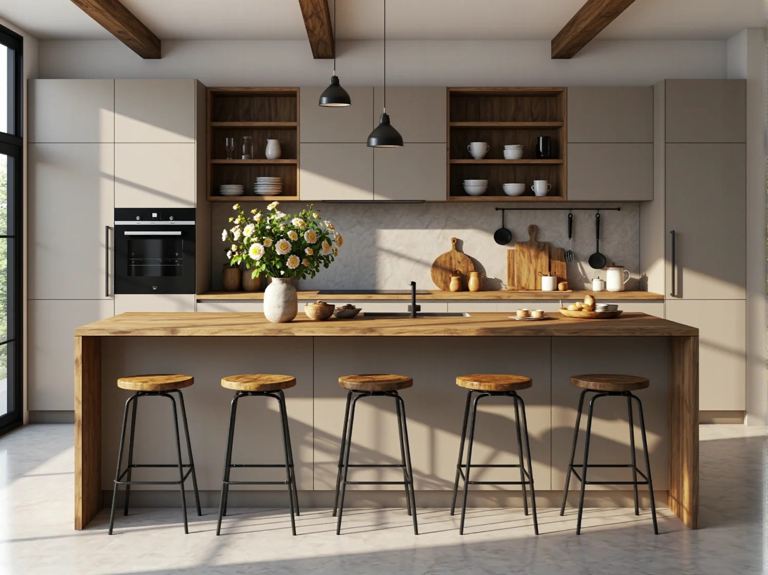 Elegancka jadalnia z kryształowym żyrandolem i meblami w stylu vintage