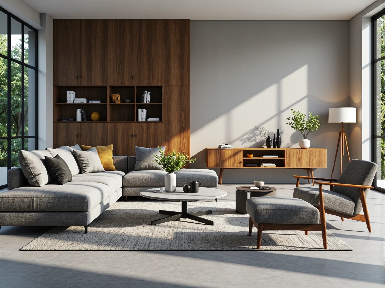 Kompaktowe krzesła tapicerowane bez podłokietników dosunięte do okrągłego stołu