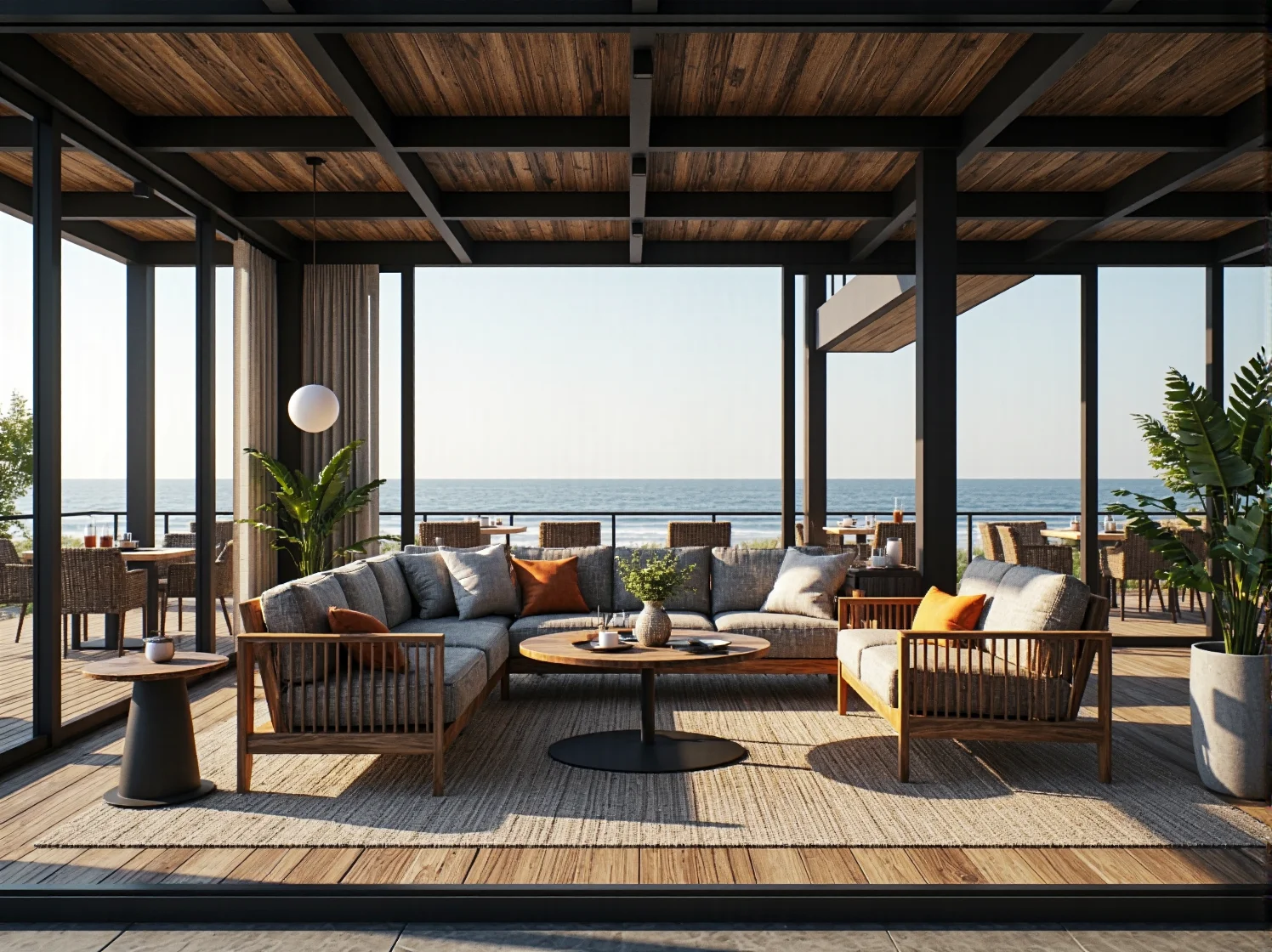 Metalowe stoły kawiarniane odporne na silny nadmorski wiatr