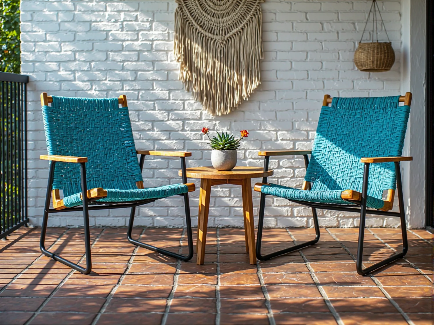 Nowoczesne meble tarasowe idealne do relaksu w słoneczne dni.