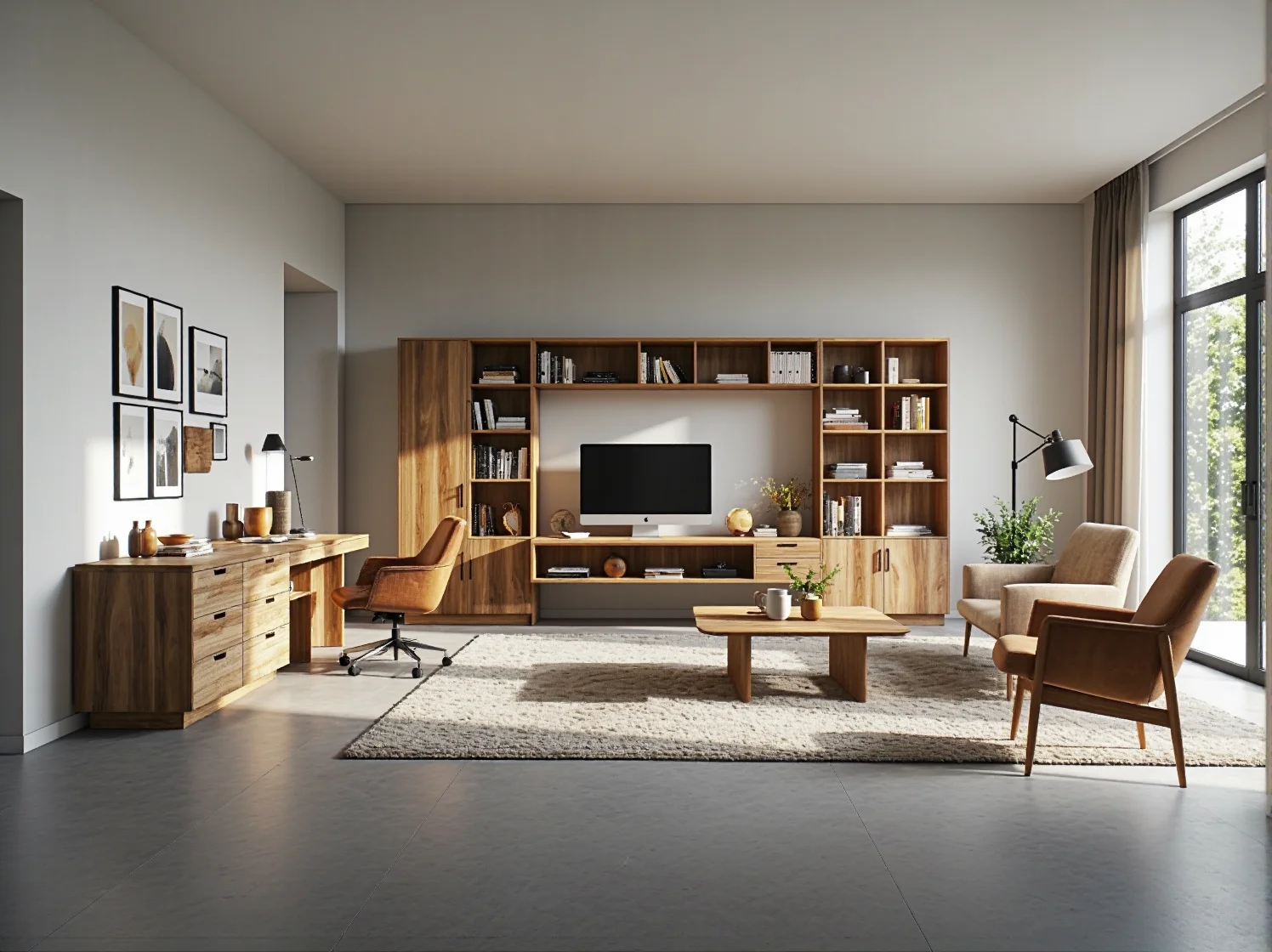 Lampa podłogowa do czytania zapewniająca idealne światło przy fotelu.