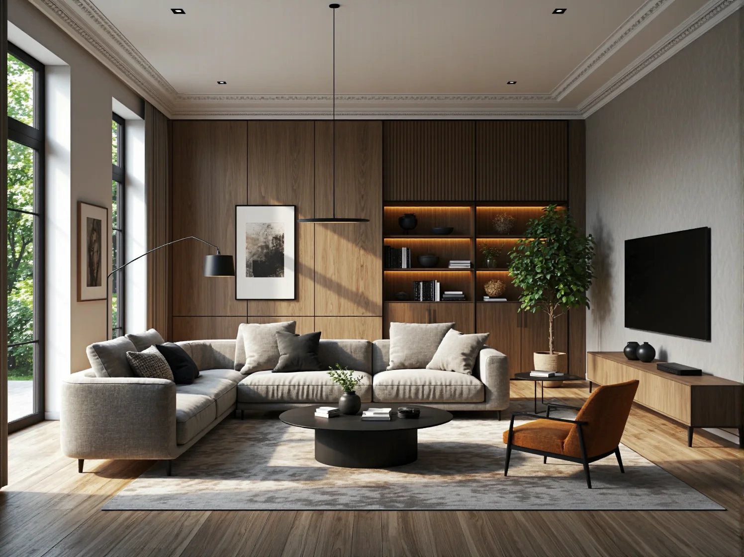 Oświetlenie zewnętrzne domu o ciepłej barwie, budujące przytulny nastrój na tarasie.