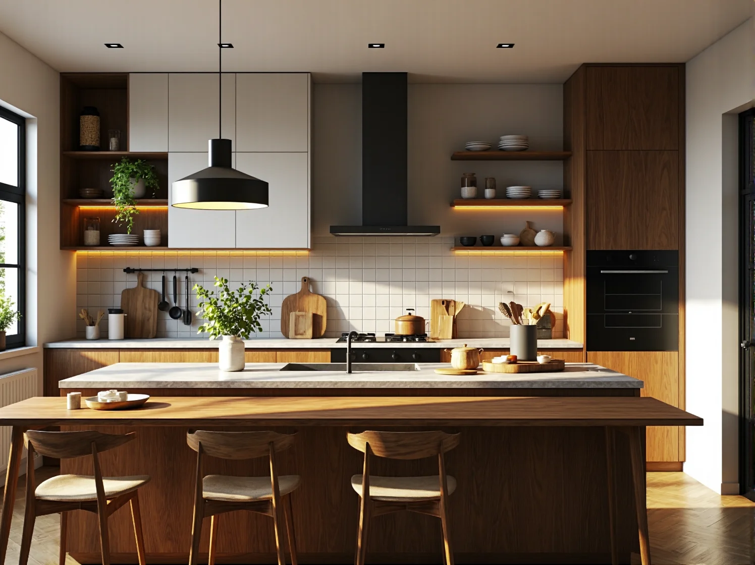 Pleciona lampa wisząca z rattanu w jasnej sypialni inspirowanej dalekimi podróżami i stylem kolonialnym.