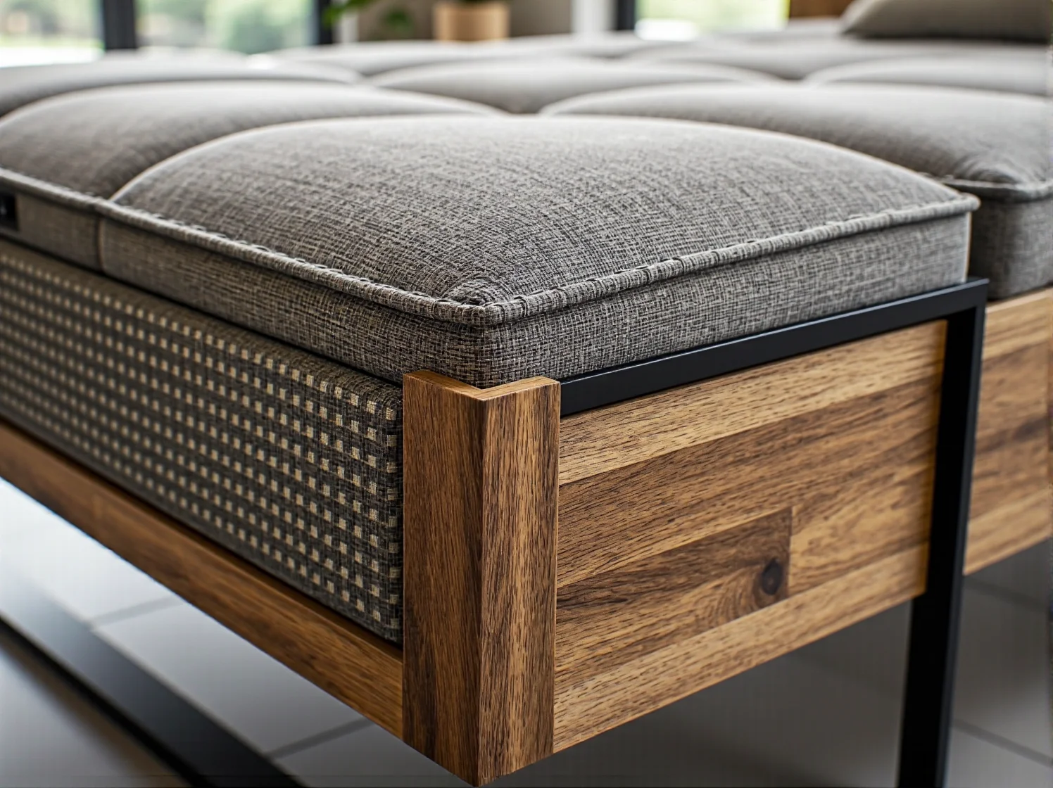 Nowoczesny półkotapczan złożony na dzień zwalnia cenną przestrzeń w ciasnym pokoju.