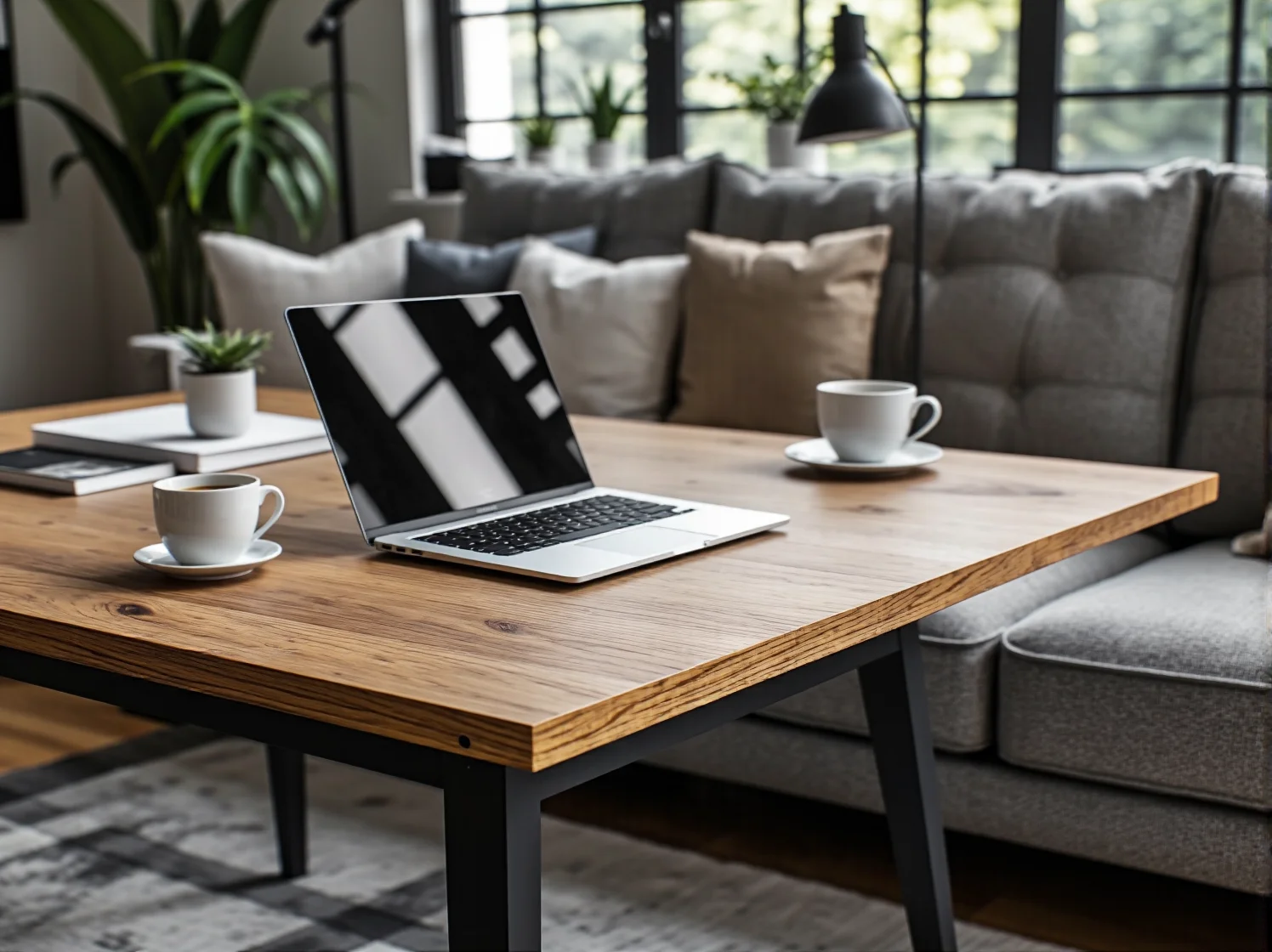 Rozkładany stół i krzesła modułowe w jadalni, optymalne wykorzystanie małego mieszkania.