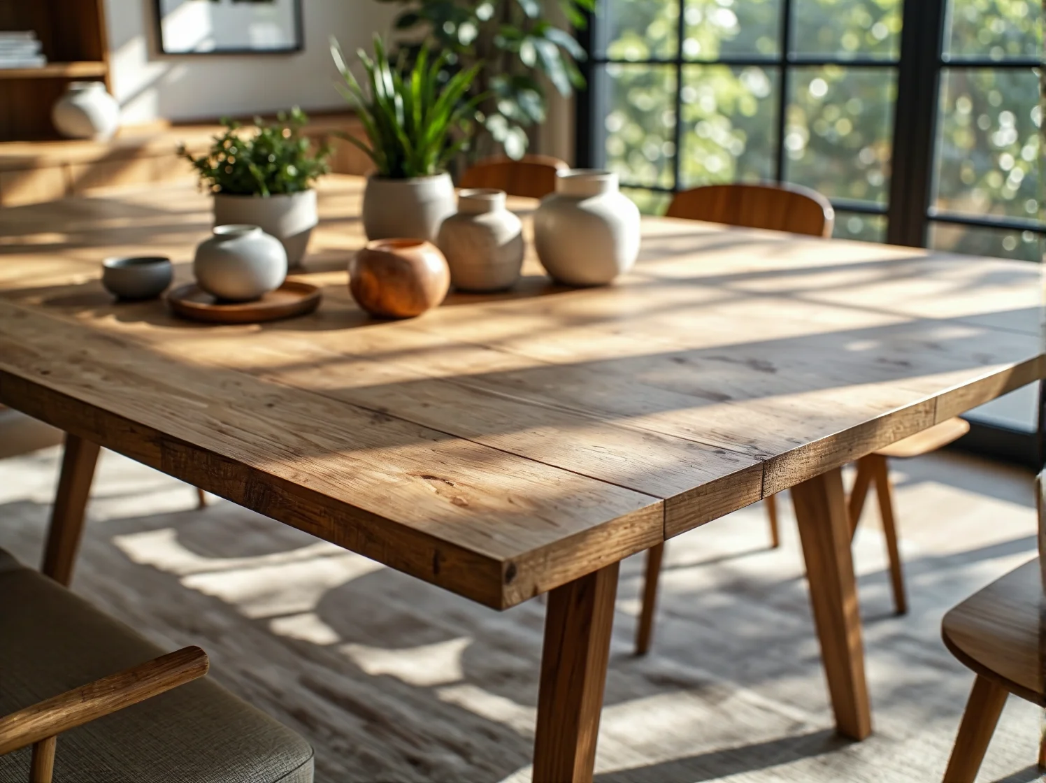 Lekki stół bambusowy na tarasie, idealny wybór dla ekologicznego ogrodu