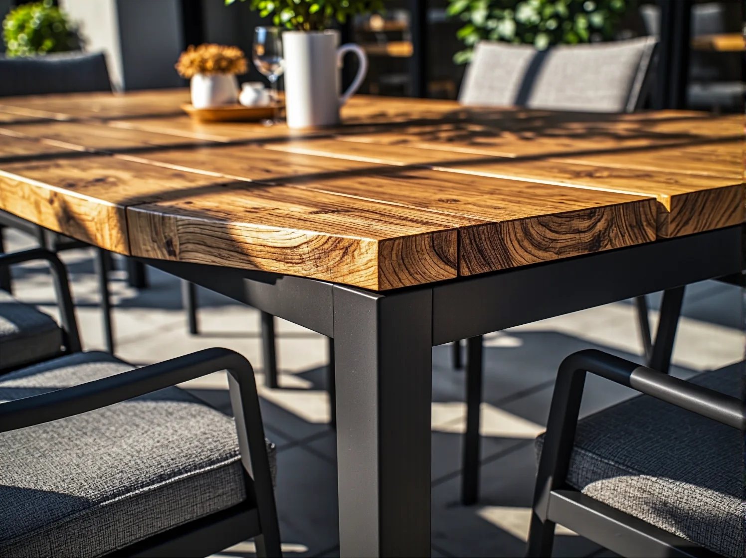 Odporne na słoną bryzę stoły z drewna tekowego na taras