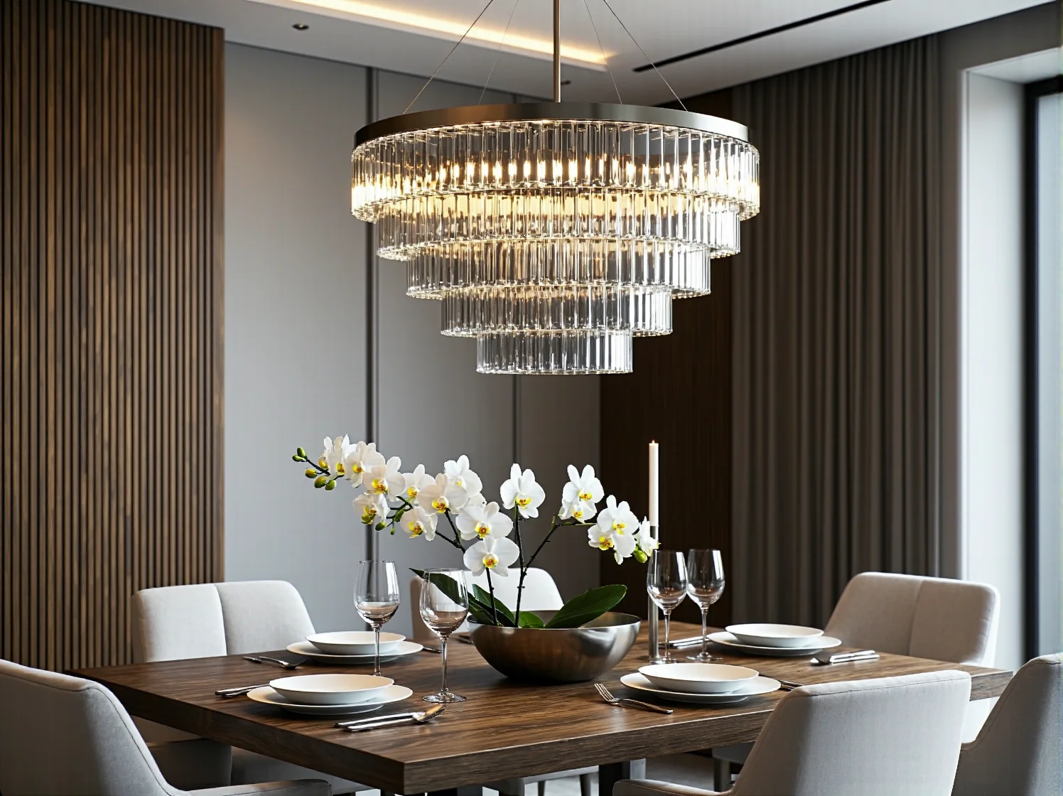 Stylowa lampa podłogowa z mosiądzu i szkła w eleganckim, wymarzonym wnętrzu glamour.