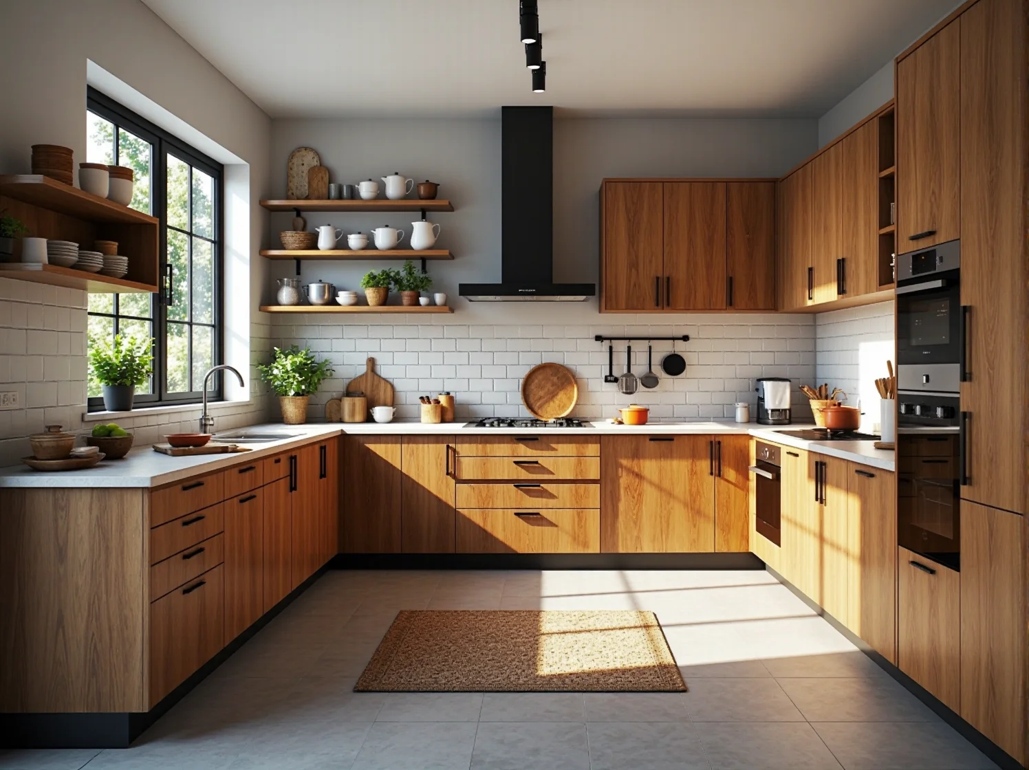 Sypialnia art deco z geometrycznymi wzorami i welurowym zagłówkiem